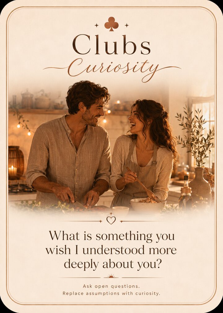 Clubs Curiosity card — open questions for couples