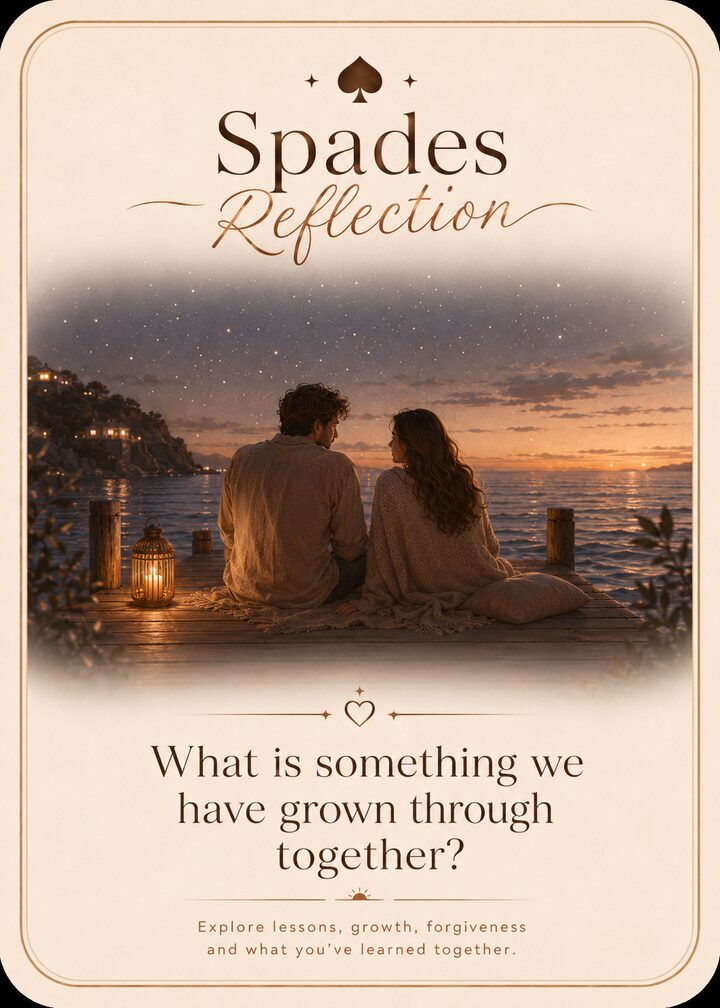 Spades Reflection card — growth and forgiveness questions